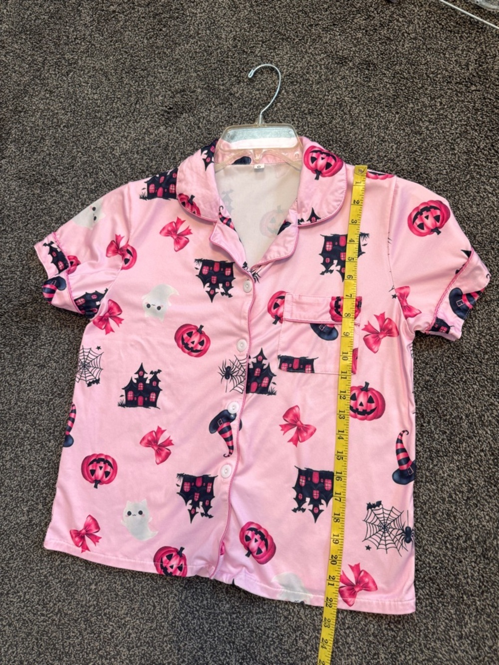 Pink Halloween Print Shorts Pajama 2Piece Set Size Small - Picture 16 of 16